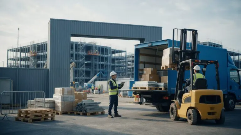 Baulogistik: Anlieferung auf einer Rechenzentrumsbaustelle