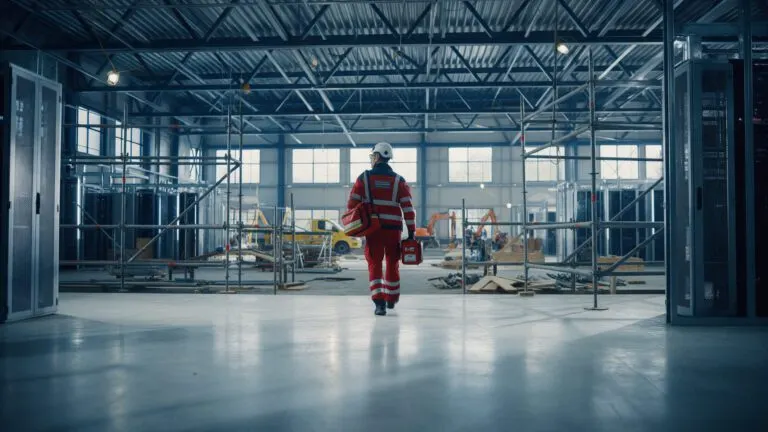 Occupational paramedic on a data center construction site