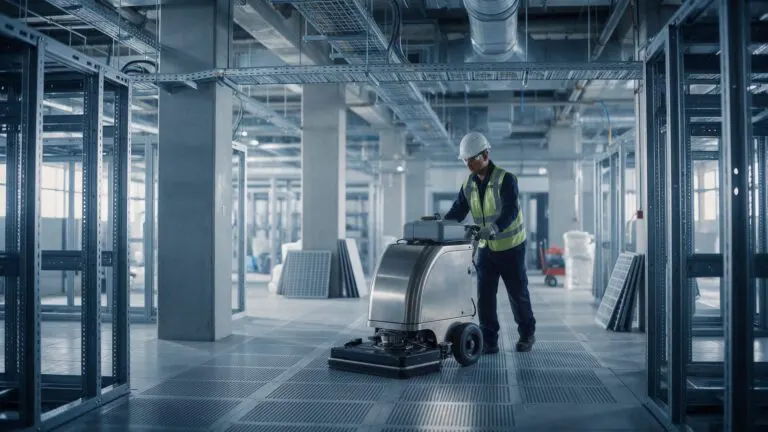 Reinigung einer Data Hall im Ausbau